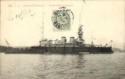 VINTAGE POSTCARD Bateau War Admiral Trehouart Garde Dimensions armours