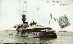 VINTAGE POSTCARD Bateau War L Admiral Trehouart Garde Dimensions armours