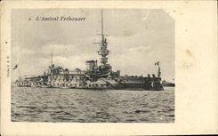 VINTAGE POSTCARD Boat War L Admiral Trehouart