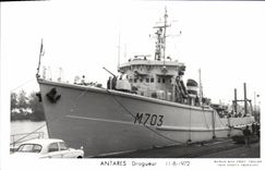 MODERN CARD Boat War Antares Dredger 1972