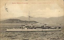 VINTAGE POSTCARD Boat War Navy French Crossbow Against destroyer D squadron
