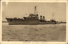 VINTAGE POSTCARD Boat Cherbourg War Tropilleur Boulonnais