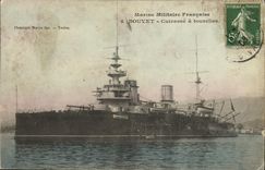 VINTAGE POSTCARD Bateau War French Navy Grooving plane Armours has turrets