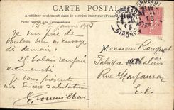 VINTAGE POSTCARD Bateau War Floats of French war Bouvet Armours has turrets