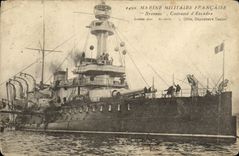 VINTAGE POSTCARD Bateau War French Navy Brennus Armours D Escadre