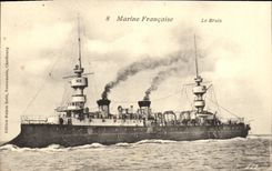 VINTAGE POSTCARD Boat War French Navy Bruix