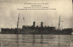 VINTAGE POSTCARD Boat War Naval War Canada Steamer of the Co C Fabre Trasnforme in the auxiliary cruiser of 1st rank