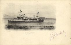 VINTAGE POSTCARD Boat War Carlo Alberto