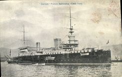 VINTAGE POSTCARD Boat War Carnot French Battleship 11982 Tons