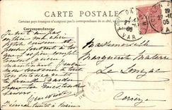 VINTAGE POSTCARD Boat Toulon War Charlemagne