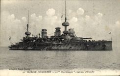 VINTAGE POSTCARD Bateau War Navy Charlemagne Armours D Escadre