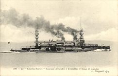 VINTAGE POSTCARD Bateau War the Charters Martel Cuirasse D Escadre has Tourelles