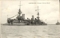 VINTAGE POSTCARD Boat War Cherbourg Cuirasse Charles Martel