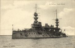 VINTAGE POSTCARD Boat War the Armor Charles Martel