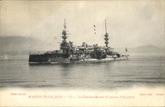 VINTAGE POSTCARD Bateau War French Navy the Charles Martel Armours D squadron