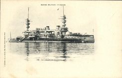 VINTAGE POSTCARD Boat War the Charles Martel