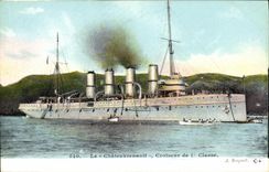 VINTAGE POSTCARD Boat War Chateaurenault Cruiser of 1st Class