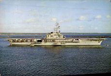 MODERN CARD Boat War Brittany In Roads of Brest the Gate Clemenceau Plane