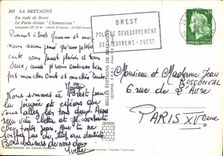 MODERN CARD Boat War Brittany In Roads of Brest the Gate Clemenceau Plane