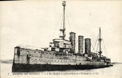 VINTAGE POSTCARD Boat War Navy L ex Kolber aujourd today Colmar