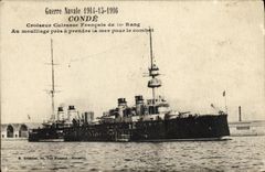 VINTAGE POSTCARD Bateau War Cop Cruiser Armours French 1st Rank With Damping Close has Prendre the Sea for the combat