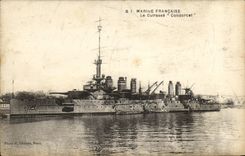 VINTAGE POSTCARD Boat War French Navy the Condorcet Armor