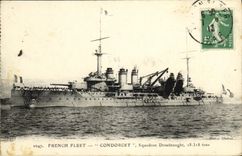 VINTAGE POSTCARD Boat War French Fleet Condorcet Squadron Dreadnought
