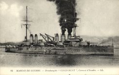 VINTAGE POSTCARD Bateau War Navy Dreadnoughts Condorcet Armours D Escadre