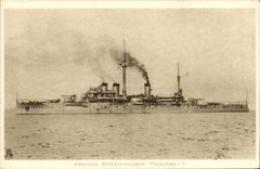 VINTAGE POSTCARD Boat War French Dreadnought Billhook