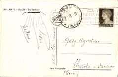 VINTAGE POSTCARD Boat War Navi D italia Da Barbiano
