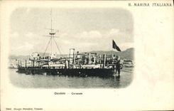 VINTAGE POSTCARD Boat War Marina Italiana Dandolo Corazzata