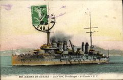 VINTAGE POSTCARD Boat War Navy Danton Drednougth 1st squadron
