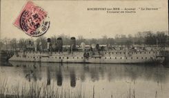 VINTAGE POSTCARD Boat Rochefort War On Sea Arsenal Davoust Cruiser in reserve
