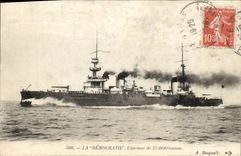 VINTAGE POSTCARD Bateau War the Democracy Cleaned of 15000 tons