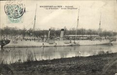 VINTAGE POSTCARD Boat Rochefort War On Sea Arsenal D Estrees