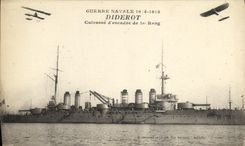 VINTAGE POSTCARD Bateau War Naval War Diderot Armours D squadron of 1st Rank Planes