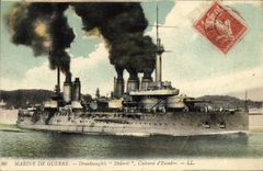 VINTAGE POSTCARD Boat War Navy Dreadnoughts Diderot