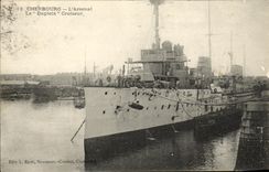 VINTAGE POSTCARD Boat War Cherbourg L Arsenal Dupleix Cruiser