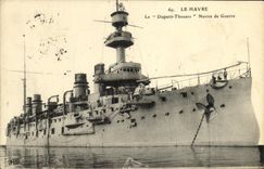 VINTAGE POSTCARD Boat War Le Havre Dupetit Thouars Ship of Gurerre
