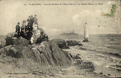 VINTAGE POSTCARD Bateau War St Nazaire In the Rocks City be Martin Dupetit Thouars on roads