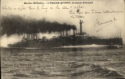VINTAGE POSTCARD Bateau War Navy Edgard Quinet Croiseur Armours