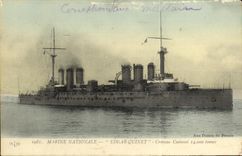 VINTAGE POSTCARD Bateau War National marine Edgar Quinet Croiseur Armours
