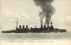 VINTAGE POSTCARD Boat War Navy Ernest Renan Cruiser of 1st class