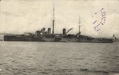 VINTAGE POSTCARD Boat War Navy the Armor D standard squadron France Jean Bart