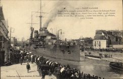 VINTAGE POSTCARD Boat War Saint Nazaire Aspect of the New entry of the Port of the Departure of the Armor France