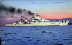 VINTAGE POSTCARD Boat War National marine Cruiser Galissonniere
