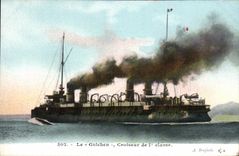 VINTAGE POSTCARD Boat War Guichen Cruiser of 1st Class