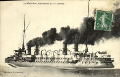 VINTAGE POSTCARD Boat War Guiechen Cruiser of 1st Class