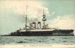 VINTAGE POSTCARD Bateau War the Henri IV Keeps Dimensions Armours