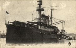 VINTAGE POSTCARD Boat War Navy Henri IV